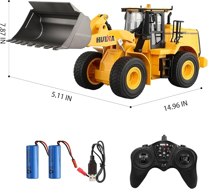 RC Bulldozer Toy, 1/16 Full Functional Construction Vehicle, Birthday for Kids & Adults