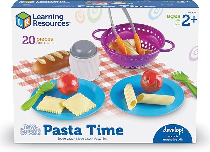 Learning Resources New Sprouts Pasta Time - 20 Pieces, Ages 2+ Pretend Play Food for Toddlers, Preschool Learning Toys, Kitchen Play Toys for Kids