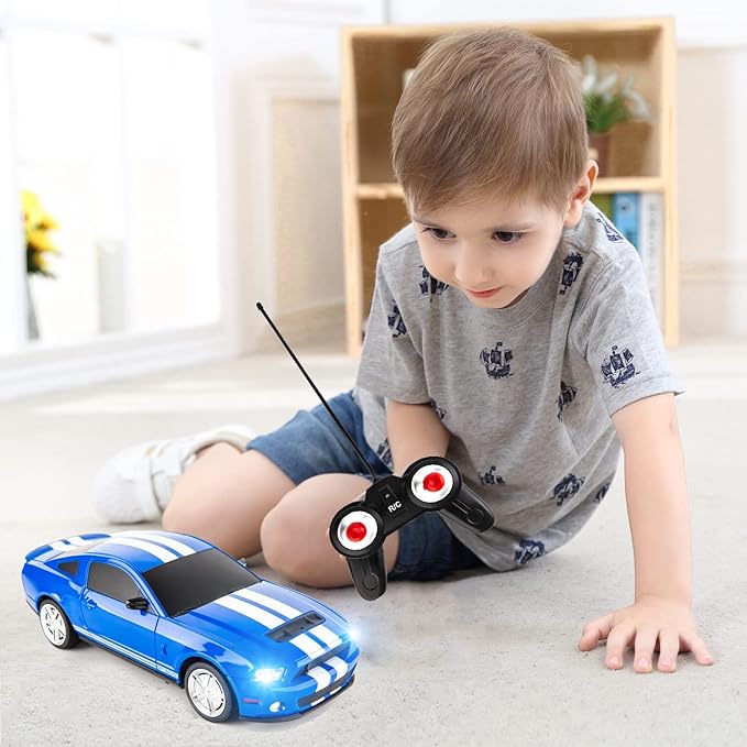 BDTCTK Remote Control 1/24 Ford Mustang Shelby GT500 RC Model Car, Toys for Kids and Adults Blue