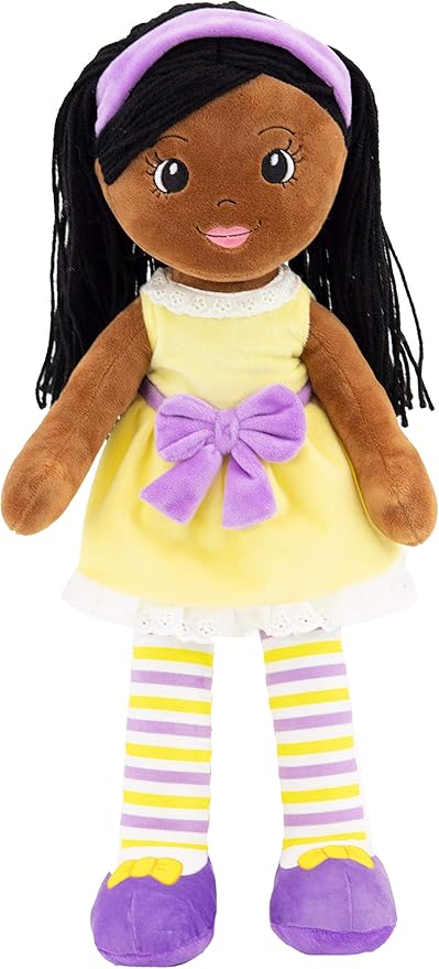 Plush Baby Doll - 18 Inch Rag Dolls for Girls, Infants, Toddlers, & Babies - Yarn Hair - Large Plushie Toys - Kaylie