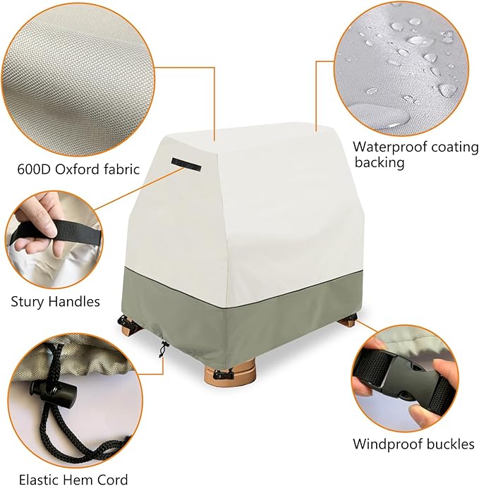 Kids Water Table Cover,Outdoor Heavy 600D Waterproof Anti-UV Dustproof Kids Water Play Table Cover,Compatible with Step2 Rain Showers Splash Pond Toddler Water Table,Beige,Cover Only