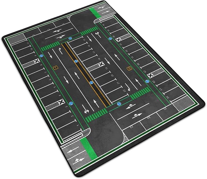 Kids Rug, City Road Traffic System Playmat Rugs - 5x7 Ft Kids Carpet with Rubber Backing,Street Play Mat Great for Playing with Cars for Bedroom Playroom - Non-Slip Have Fun Safe Nursery Rug