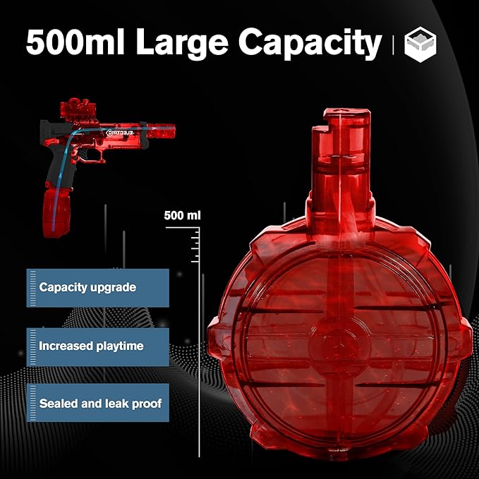 Electric Water Gun for Kids Ages 8-12-Automatic Water Gun-Super Soaker with Automatic High Power,Beach Toys for Summer Outdoor Fun,Perfect Pool and Water Guns Play (Red)