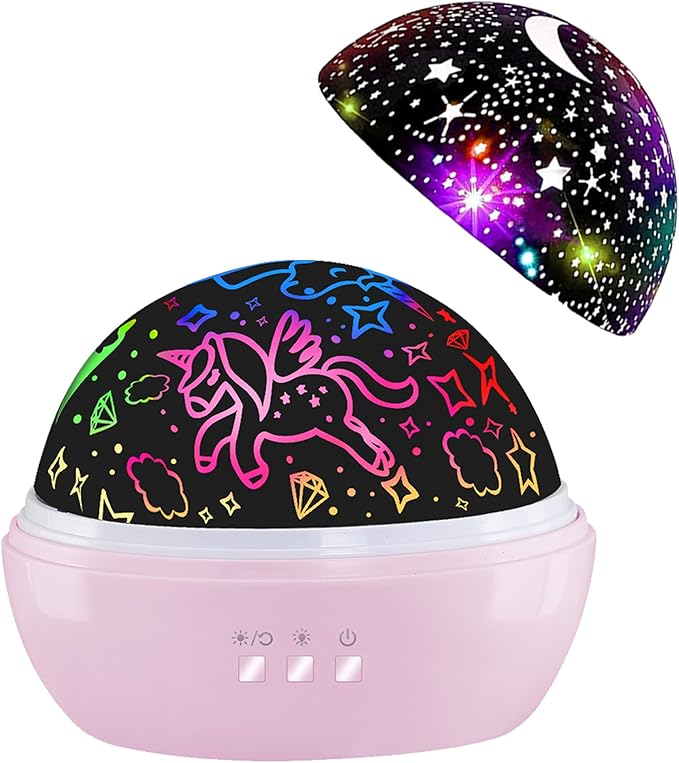 HONGID Unicorn Toys for 3-8 Year Old Girls,Star Projection Cute Kids Toys for 2-9 Year Old Girls 2 in 1 Popular Christmas Xmas Birthday Gifts for Girls Age 2-10 Year Old Toddler Girl,Girls Toys