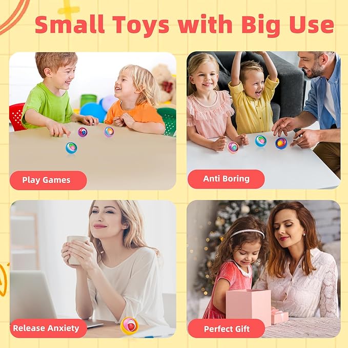 Fidget Gyroscope Set, Fidget Gyro Toys, Infinite Flip Toy Decompression Fingertip Gyro, ADHD Autism Stress Relief Hand Fidget Spinner for Adults Teens Kids, Random Color (8PCS)