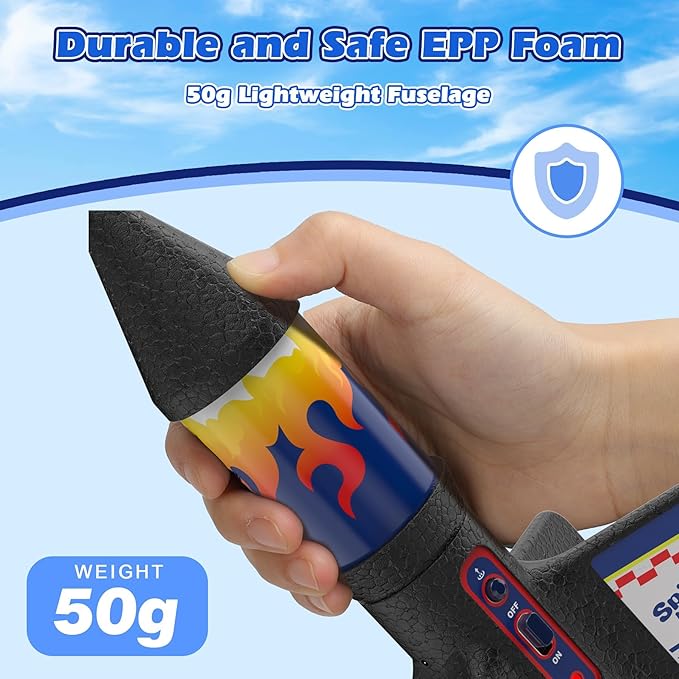 Rocket Launcher for Kids, Launching Air Rocket Toy Model Rockets with Parachute Safely Land 200 Feet of Flight Altitude Outdoor Toys for Ages 8-13 Birthday Gift for Kids Boys & Girls