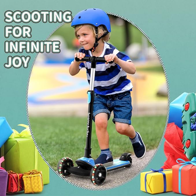 besrey Kids Scooter, Kick Scooters for Kids Age 3-8, 3 Wheel Scooter for Kids with LED Light Wheels, Toddler Scooter Foldable Extra Wide Deck Outdoor Activities for Boys/Girls
