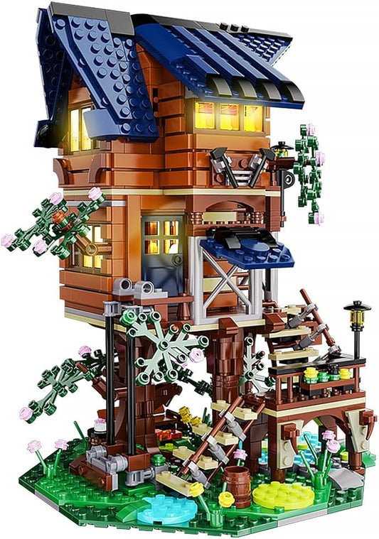 VATOS Tree House STEM Toy, 1155PCS Creative Building Set for Kids with LED Light | 4 Seasons in 1 Treehouse Building Bricks Forest House for 6 7 8 9 10+ Girls Boys Christmas Birthday Gift