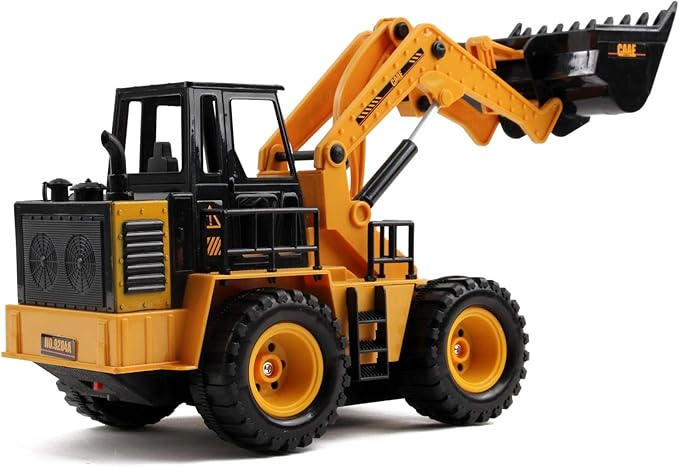 Vokodo RC Bulldozer 13.5" Full Function 1:24 Scale 2.4Ghz Construction Vehicle Toy Front Loader Tractor Truck Electric Remote Control Radio Digger Car Ready to Run for Children Kids Boys