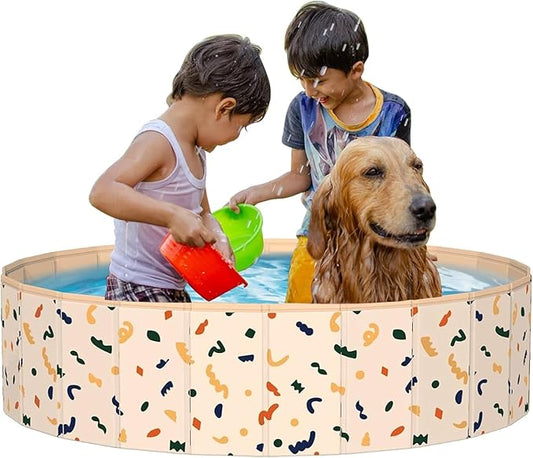 Ball Pits for Toddlers, 47" x 12" Foldable Kiddie Pool Dog Ball Pits Collapsible Baby Pool Dog Swimming Pool Portable Sandbox Kid Pool Indoor and Outdoor Game Without Balls