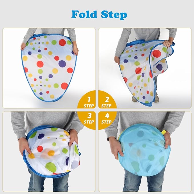 EocuSun Pop Up Playhouse, Ball Pit Kids Play Tent for Indoor & Outdoor, Foldable Tent for Kids Girls & Boys Toys (Balls Not Included) (Blue)