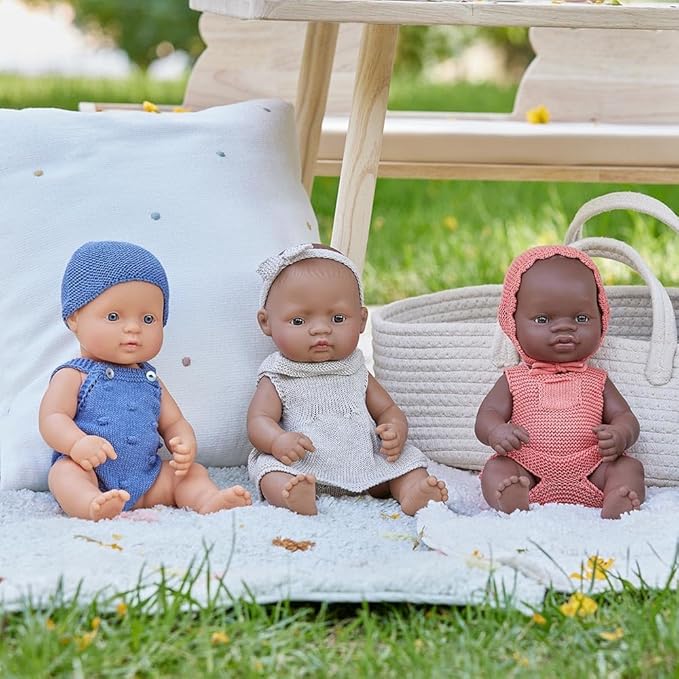 Miniland Doll 12 5/8'' Caucasian Boy (Polybag) - Made in Spain, Anatomically Correct, Quality, Inclusion