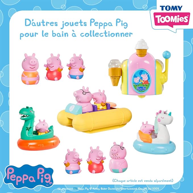 TOMY Toomies Peppa Pig Bubble Ice Cream Maker Bubble Bath Toy - Toddler Bath Toys Bubble Maker - Peppa Pig Toy with Foam-Producing Pump Action - Ages 18 Months and Up