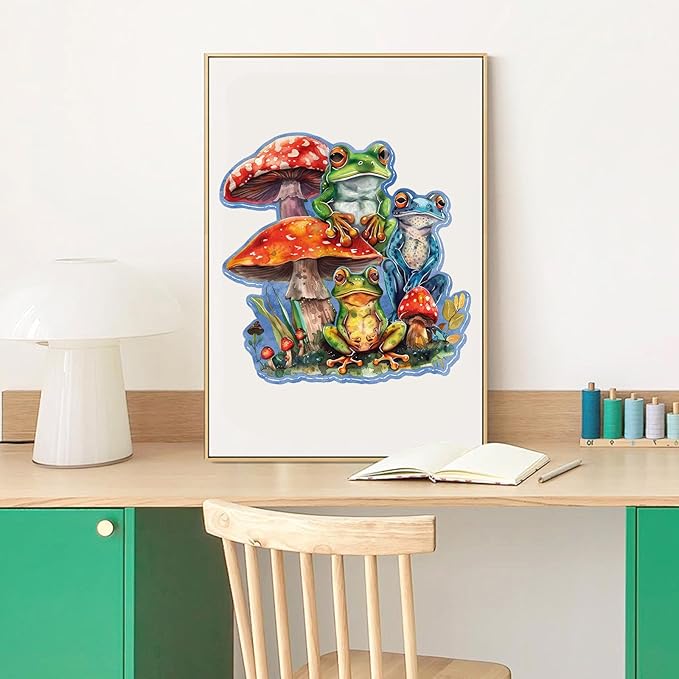 Wooden Puzzles for Adults, Frog Brothers Wooden Jigsaw Puzzles 300 Pieces, Medium, 12.86 in Unique Shape Animal Wooden Puzzle, Irregular Puzzle Creative for Adults and Kids Family Games