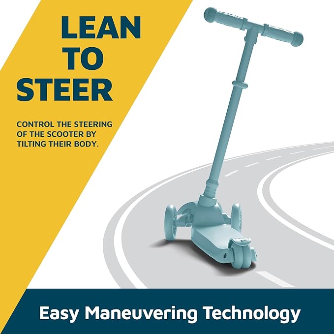 Kids Scooter – Children and Toddler 3 Wheel Kick Scooter – LED Wheel Lights Illuminate When Rolling– Adjustable Handlebar – Indoor and Outdoor