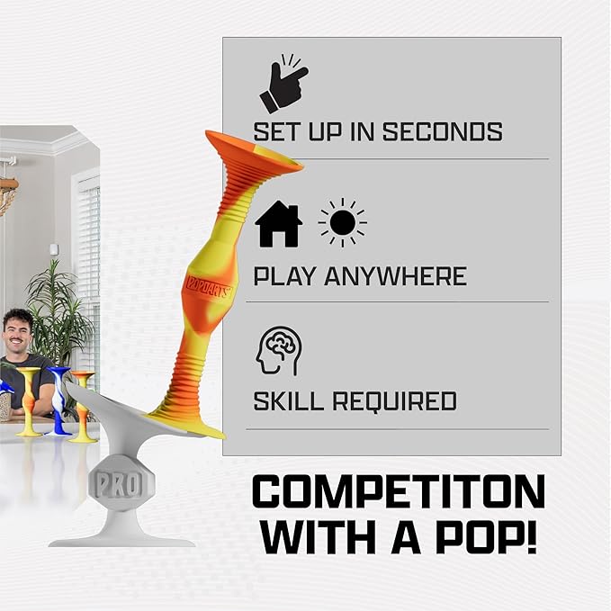 Popdarts PRO Pack Game Set (Fire & Ice) - Indoor, Outdoor Suction Cup Throwing Game - Competition with a POP