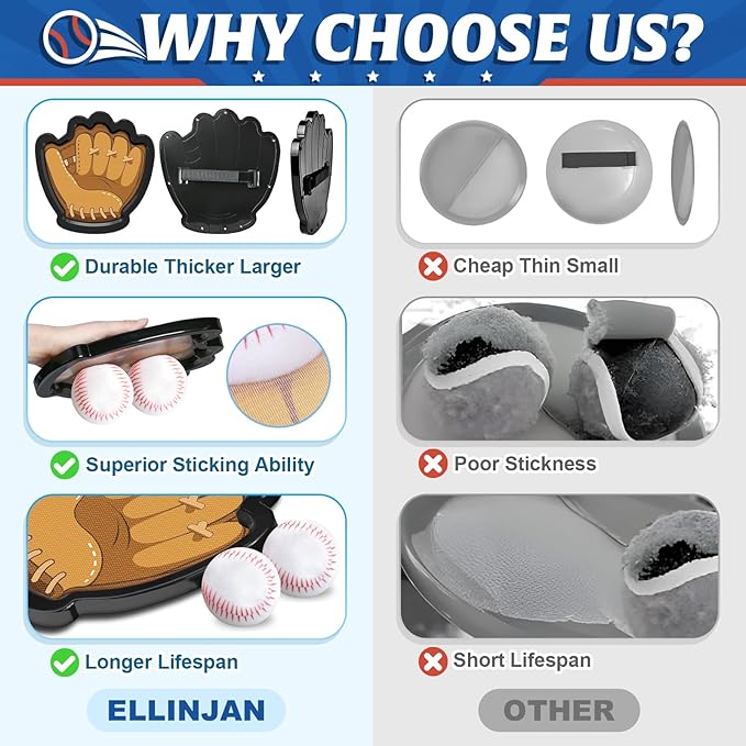 Officygnet Kids Outdoor Toys Catch Ball Games Set, 2 Pack Baseball Training Toy with Gloves for Kids Ages 3-12 Years Old, Beach Pool Yard Games for Adult and Family, for Toddlers Boys Girls