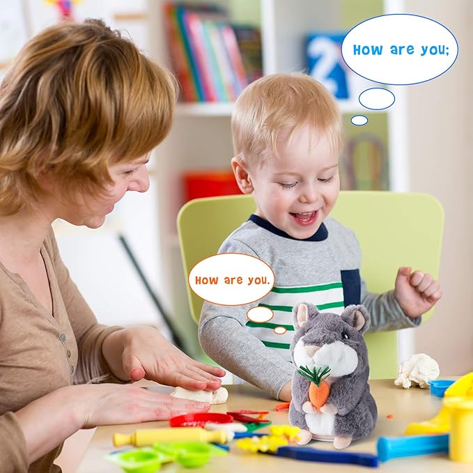 Ayeboovi Toddler Toys for Kids Talking Hamster Repeats What You Say Baby Toys Autism Toys Fun Toys Talking Toy for Boys and Girls