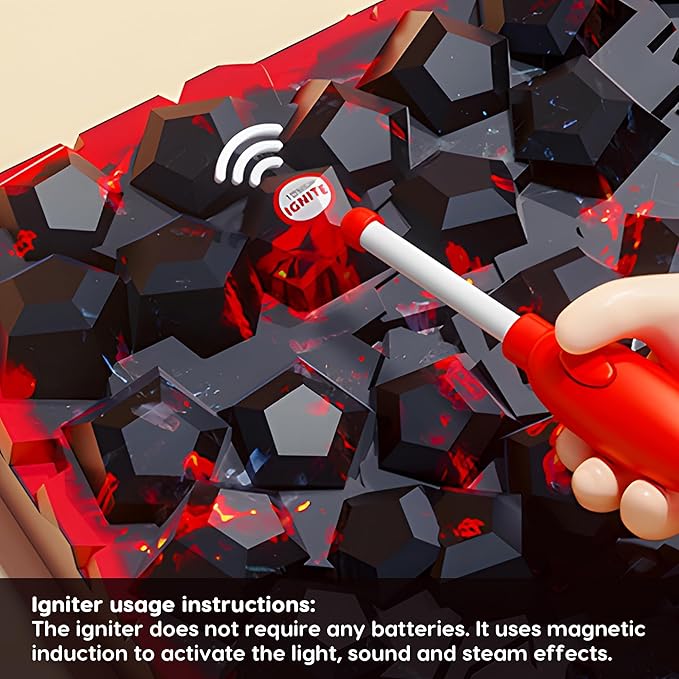 CUTE STONE Kids Grill Playset,Kitchen Playset with Realistic Smoke, Sound, Light, Kids BBQ Grill Toy Cooking Playset for Toddler,Indoor Outdoor Backyard Play Toys for Boys Girls, 23.6" H