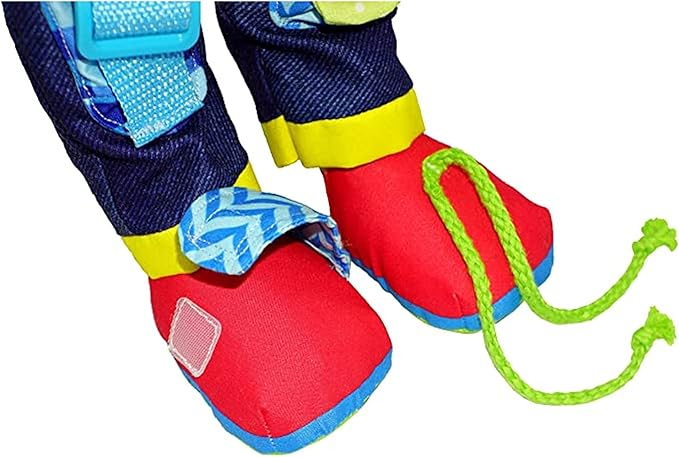 June Garden 15.5" Dressy Friends Isaiah - Educational Stuffed Plush Doll for Kids and Toddlers 2 Years and Up - Montessori Buckle Soft Toy