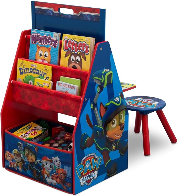 Delta Children Deluxe Kids Art Table | Easel, Desk, Stool, Toy Organizer, Nick Jr. PAW Patrol