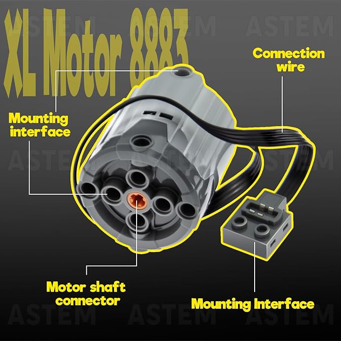 18pcs Power-Function-Motor-Set Compatible with Technic-Parts. Including Train-Motor Servo-Motor XL-Motor-L-Motor Speed-Control Remote Controller for MOC EV3.
