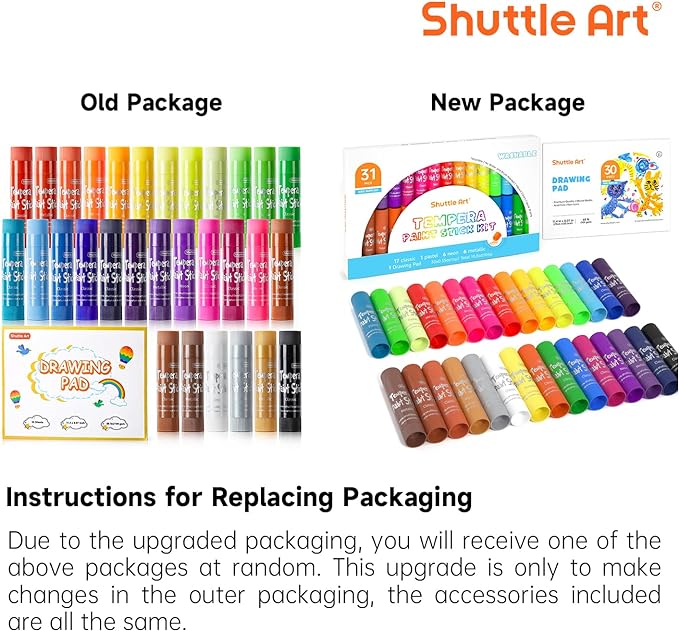 Tempera Paint Sticks, 30 Colors Solid Tempera Paint for Kids with 1 Drawing Pad, Super Quick Drying, Non-Toxic, Works Great on Paper Wood Glass Ceramic Canvas