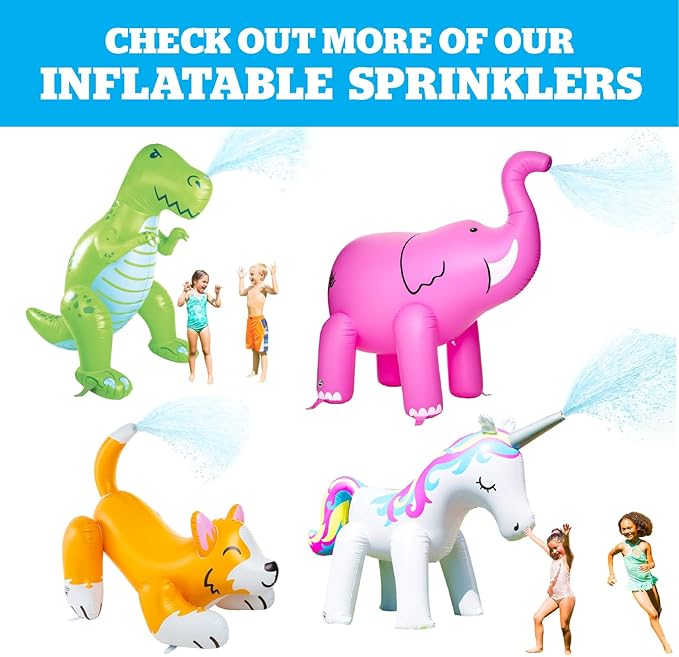 BigMouth Inc. Giant Inflatable Giraffe Ring Sprinkler, Fun Summer Backyard Water Games & Splash Toy for Kids, 6 Feet Tall