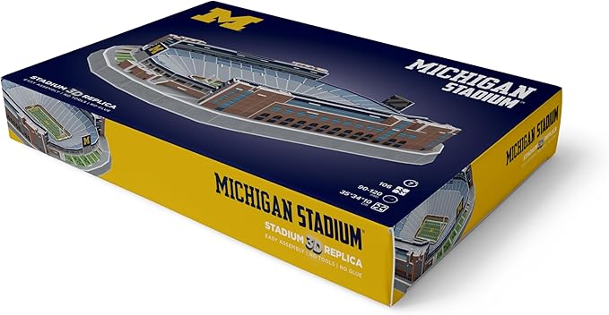 Pro-Lion 3D Jigsaw Puzzle of Michigan Wolverines Stadium -106 Pieces | Home of Michigan Wolverines | NCAA Football Gifts for Age 7+