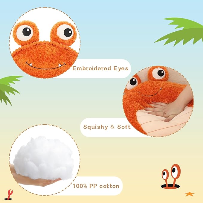 MorisMos 5 Pcs Crab Plush Stuffed Animal, 32" Large Mommy Crab with 4 Babies, Crabs Stuffed Plushies Gift for Girls Boys Kids