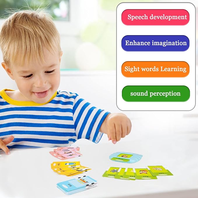 Talking Flash Cards for Toddlers 1 2 3 4 5, Speech Therapy Toys Autism Toys, ABC 123 Sight Words Etc - 255 Cards-510 Sides, Educational Learning Interactive Toys with Giftable Package