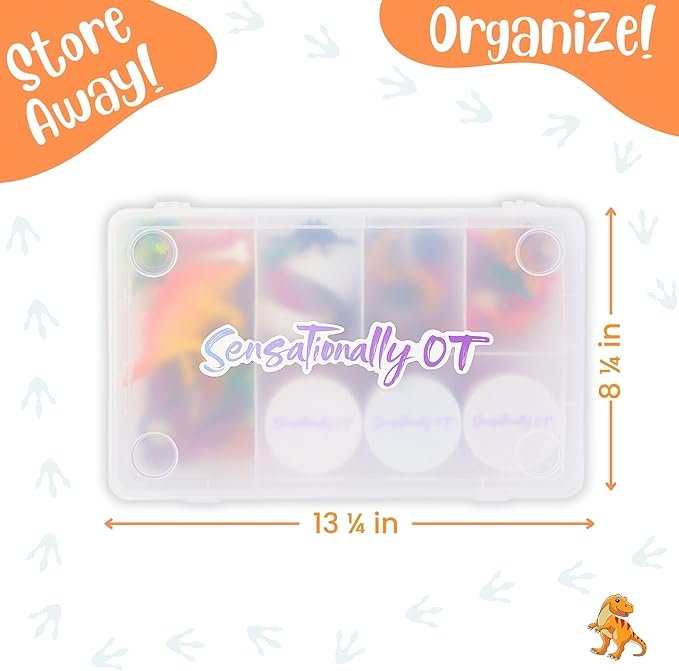 Dinosaur Sensory Dough Kit (3 Jars) Non-Toxic Dough with Dinosaur Cutters, Fossils, Mini Figures, Eggs, Palm Trees, Rocks & Wooden Stumps - Perfect Creative Play & Gifts for Kids