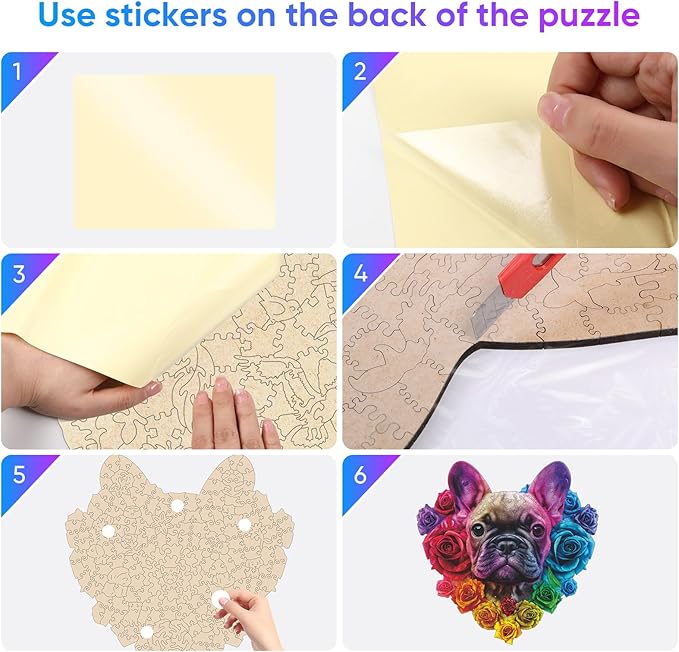 Love Bulldog 200 Pieces Wooden Puzzles for Adults Dog Jigsaw Puzzles with Unique Heart Shapes Pieces Great Gift for Kids and Adults on Birthday,Thanksgiving,Christmas 11.2 x 11.3 Inches