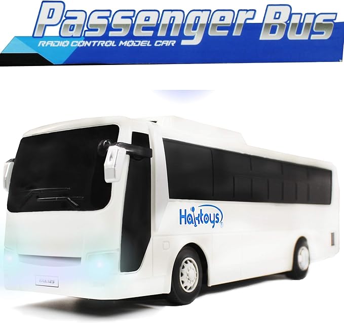 Haktoys RC Remote Control Bus Radio Control High Speed Toy Vehicle Series with Headlights and Taillights | Great Present for Kids, Boys & Girls