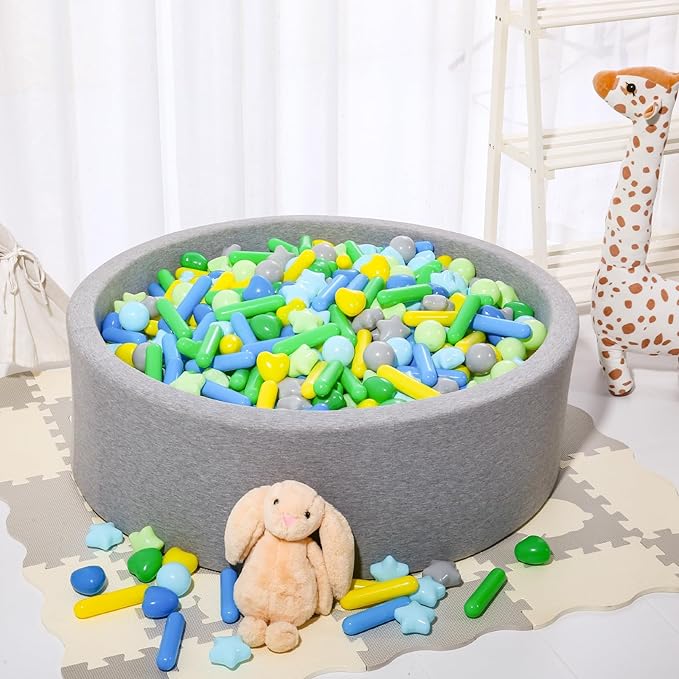 STARBOLO Ball Pit Balls for Toddlers - Macaron 150 Ball Pit Balls Crush Proof Plastic Toy Balls for Toddlers Ball Pits, Ball Pit Play Tent, Baby Pool Water Toys(Mixed Green)