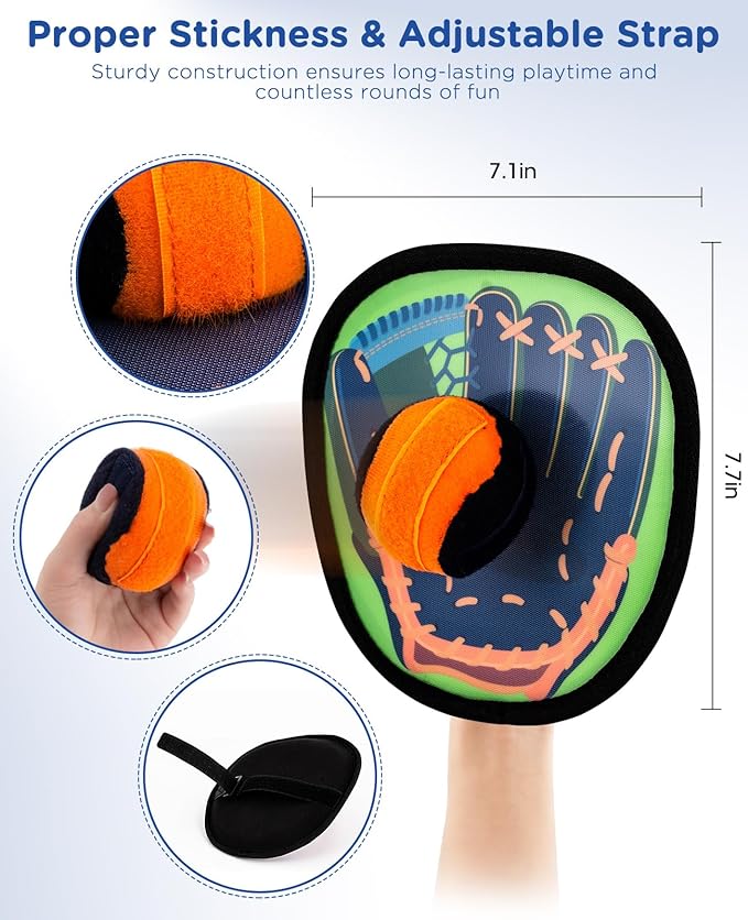 Aywewii Toss and Catch Ball Game Outdoor Beach Pool Toys for 3 4 5 6 7 8 Year Old Toddlers Boys Girls Kids Toys Birthday Gift Baseball Training Outside Lawn Camping Yard Games