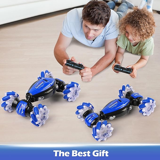 Best Birthday Gifts for Boys & Girls Aged 6-12 - Gesture Sensing RC Stunt Car, 2.4Ghz Hand-Controlled Remote Control Twist Cars, 4WD All-Terrain Adaptability