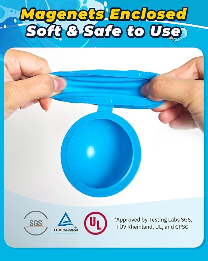 SOPPYCID 12PCS Reusable Water Balloons - Quick Fill Water Balls Toys For Toddler Age 4-8 - Refillable Magnetic Self-Sealing Water Splash Bomb For Summer Party Pool Outdoor Beach Toys for kids Age 8-12