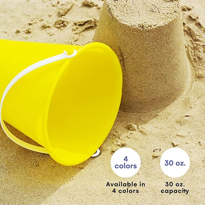 12-Piece Sand Toy Set - Top Race Durable & Imaginative Beach Play Kit with Colorful Buckets & White Shovels. Perfect for Kids Ages 3-5, Outdoor Parties, Outdoor Fun Gift for Young Beach Enthusiasts
