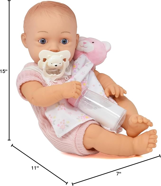Gift Boutique Realistic 16" Baby Girl Doll with Accessories Pacifier Magic Bottle Bib Blanket Removable Clothes Lifelike Newborn Baby Doll Deluxe Gift Set for Girls Toddlers