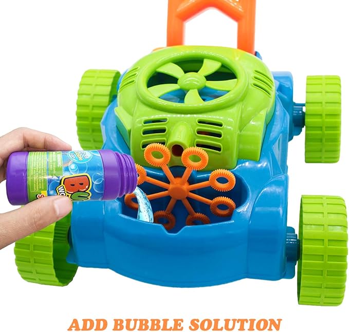 Lydaz Bubble Lawn Mower for Toddlers 1-3, Outdoor Bubble Blower Machine for 1 Year Old Boys Toy Gifts, Kids Easter Push Summer Outside Garden Toys, Birthday Gifts for Preschool Baby Boys Age 1 2 3