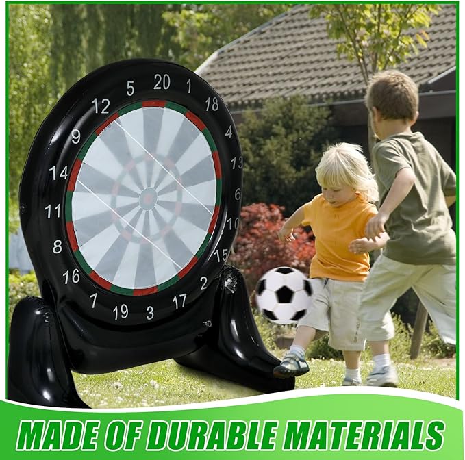 59'' Inflatable Giant Kick Darts Game Set Jumbo Soccer Darts Inflatable Dart Board Outdoor Soccer Target Dartboard with Balls for Adults Kids Lawn Backyard