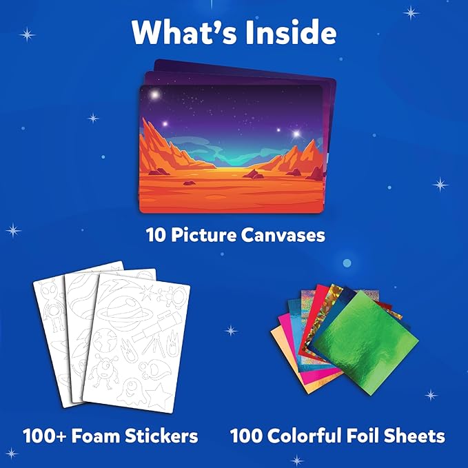 Skillmatics Foil Fun - Space, No Mess Art for Kids, Craft Kits & Supplies, DIY Creative Activity, Travel Toys, Gifts for Boys & Girls Ages 4, 5, 6, 7, 8, 9