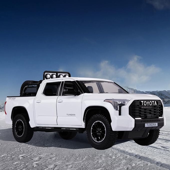 SASBSC Tundra Truck Toys for 3 4 5 6 7 Year Old Boys Off-Road Pickup Toy Trucks for Boys Age 3-5 Diecast Metal Big Trucks with Light and Sound Pull Back Model Cars Birthday Gift for Kids