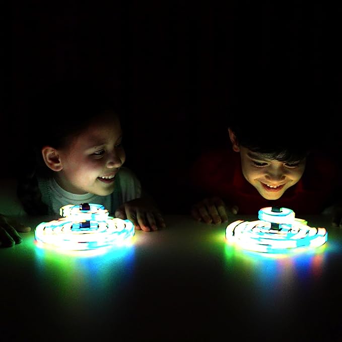 TOSY Magnet Fidget Spinner Glow - 16 Blocks, 3 in 1 Toy: Transformable Fidget Spinner, Infinity Cube, 2x2 Puzzle Cube, Glow, Stress Relief, STEAM Magnet Tiles Birthday Gift for Kids/Boys/Girls/Adults