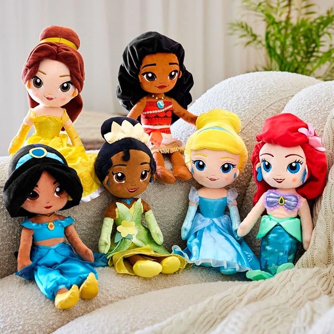 Disney Store Official Princess Plush Doll (Cinderella from Sleeping Beauty) Medium 14 Inches, Princess Dolls with Embroidered Features, Plush Toys, Princess Toys for Girls