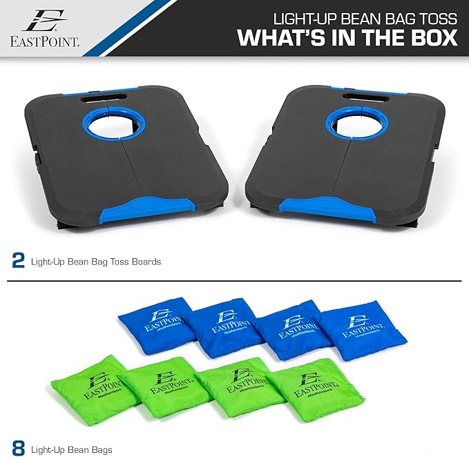 EastPoint Sports Go! Gater Cornhole – Light-Up and Travel Versions – Easy Storage & Light-Weight – Perfect for Outdoor and Indoor Play