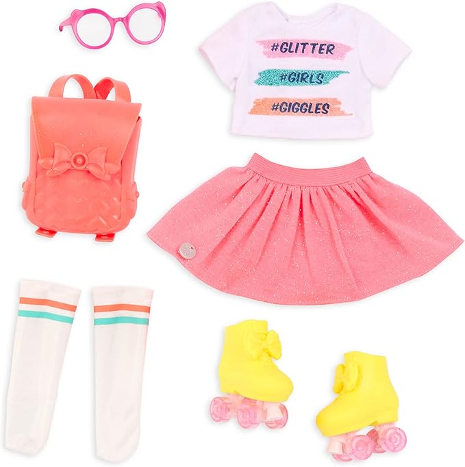 Glitter Girls – 14-Inch Poseable Doll Set – Blonde Hair & Green Eyes – School Locker, Roller Skates & Accessories – Toys for Kids 3 Years+ – Sunnie & GG School Locker Playset