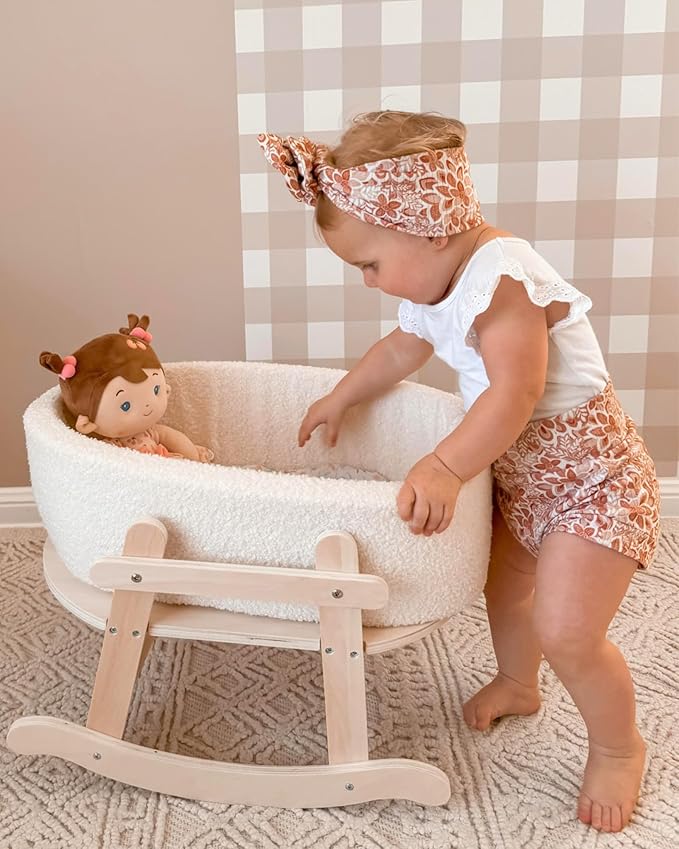 Soft Baby Doll Toys (16''), My First Baby Rag Doll for 1 Year-Old Girl Birthday Gift,Christmas Plush Toys Gift for Toddler Kids Infants-Cherry