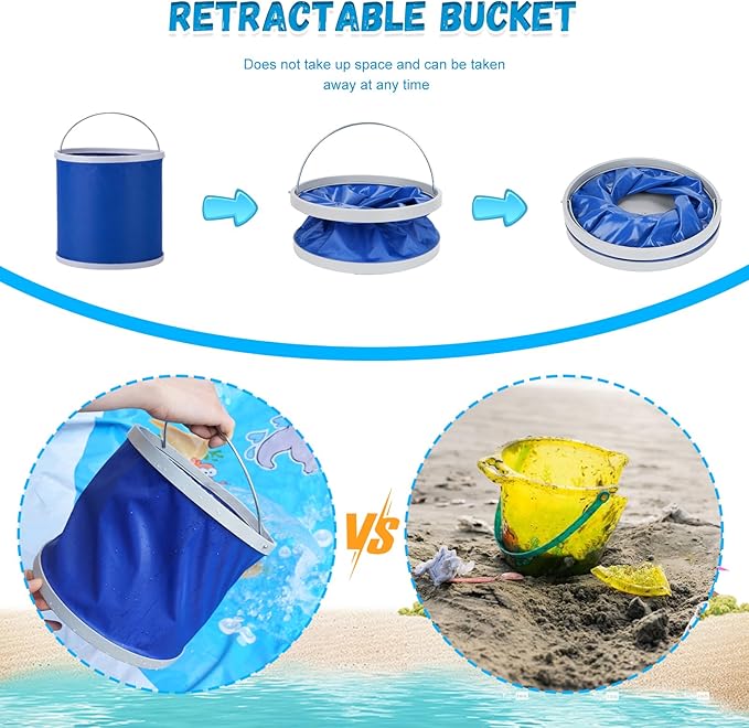 7.2 X 7.2 Feet Baby Beach Pool,Kiddie Pool and Beach Blanket,2 in 1 Toddler Paddling Pool,Beach Toys for Infant Kids Boys and Girls with Portable Water Bag 9L